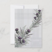 Faire-part de mariage Tartan Chardon Écossais (Dos)