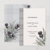 Faire-part de mariage Tartan Chardon Écossais (Devant / Derrière)