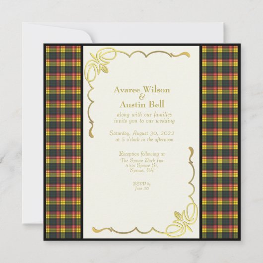 Faire-part de mariage Tartan moderne de Buchanan (Devant)