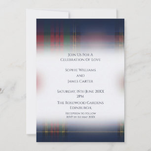 Faire-part de mariage Tartan Navy