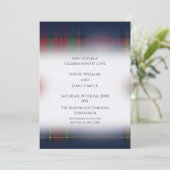 Faire-part de mariage Tartan Navy (Debout devant)