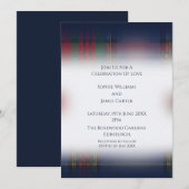 Faire-part de mariage Tartan Navy (Devant / Derrière)