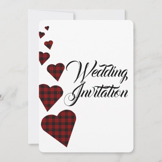 Faire-part de mariage Tartan rouge (Devant)