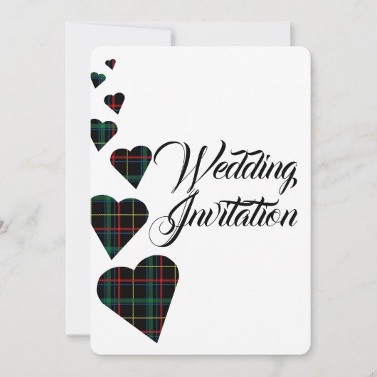 Faire-part de mariage Tartan vert (Devant)