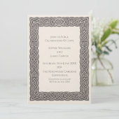 Faire-part de mariage Taupe Celtic Knot (Debout devant)
