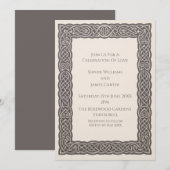 Faire-part de mariage Taupe Celtic Knot (Devant / Derrière)