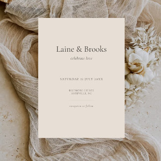 Faire-Part de Mariage Taupe | Élégance Minimaliste