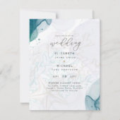 Faire-part de mariage Teal Gold Ocean Life Beach (Devant)