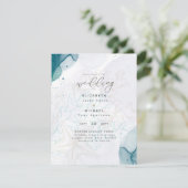 Faire-part de mariage Teal Gold Ocean Life Beach (Debout devant)