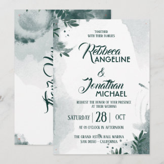 Faire-Part de Mariage Tendance Géométrique Verdure