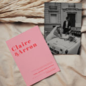 Faire-part de mariage tendance rose rouge