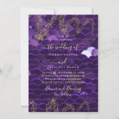 Faire-part de mariage tendance violet et or (Devant)