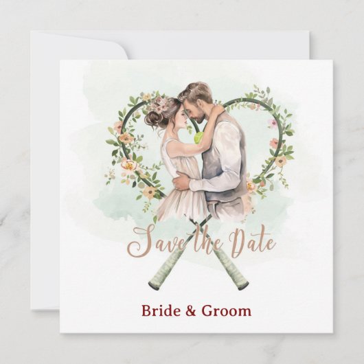 Faire-part de mariage Tennis Save the Date (Devant)