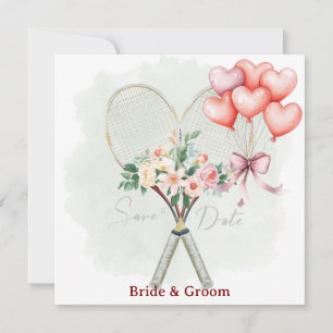 Faire-part de mariage Tennis Save the date