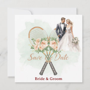 Faire-part de mariage Tennis Save the date
