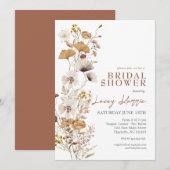 Faire-part de mariage Terracotta à la fleur sauvag (Devant / Derrière)