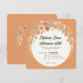 Faire-part de mariage Terracotta Bloom (Devant / Derrière)