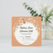 Faire-part de mariage Terracotta Bloom (Debout devant)