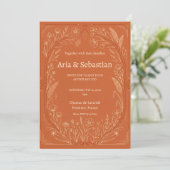 Faire-part de mariage Terracotta Paisley (Debout devant)