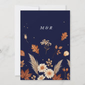 Faire-part de mariage Terracotta Rose Navy (Dos)