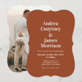 Faire-part de mariage Terracotta Rustique d'Automn (Devant / Derrière)