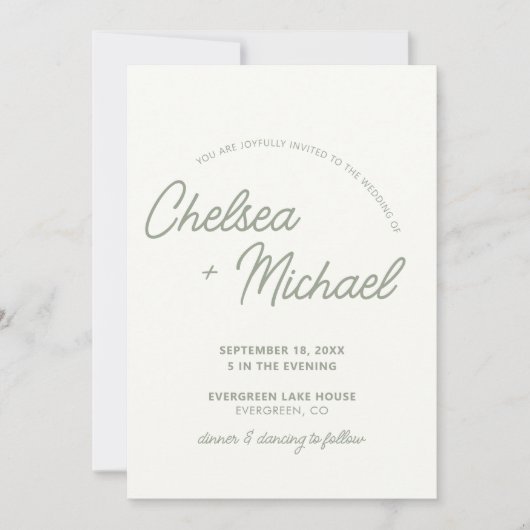 Faire-part de mariage texte simple (Devant)