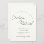 Faire-part de mariage texte simple (Devant / Derrière)