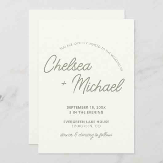 Faire-part de mariage texte simple (Devant / Derrière)