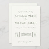 Faire-part de mariage texte simple (Devant / Derrière)