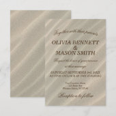 Faire-part de mariage texturé de sable de plage (Devant / Derrière)