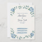 Faire-part de mariage The Blue Bloom Dusty Hydrang (Devant)