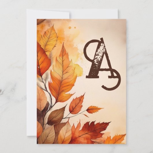 Faire-part de mariage thématique d'automne (Dos)