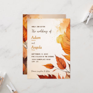 Faire-part de mariage thématique d'automne