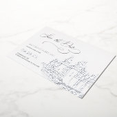 Faire-part de mariage thème château argent (Rotation)