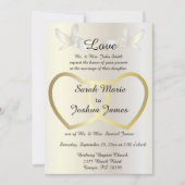 Faire-part de mariage - Thème Coeurs d'Or (Devant)