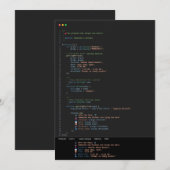 Faire-Part de Mariage Thème Développeur Programmeu (Devant / Derrière)
