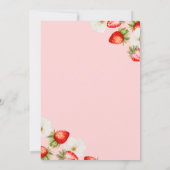 Faire-part de mariage thème fraise avec nœud rose (Dos)