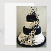 Faire-part de mariage THÈME NOIR ET BLANC (Devant / Derrière)