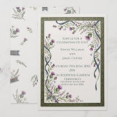 Faire-part de mariage Thistle celtique (Devant / Derrière)
