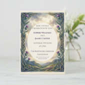 Faire-part de mariage Thistle Celtique Violet (Debout devant)