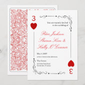 Faire-part de mariage Throuple 3 de Cœurs (Devant / Derrière)