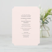 Faire-part de mariage Ticket Rose Élégant et Forme (Debout devant)