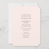 Faire-part de mariage Ticket Rose Élégant et Forme (Devant)