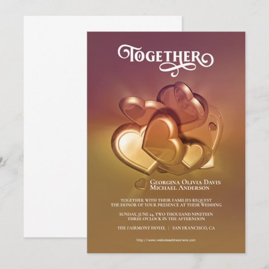 Faire-part de mariage Together (Devant / Derrière)