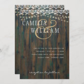 Faire-part de mariage TOILE DE LUXE BOIS RUSTIQUE  (Devant / Derrière)