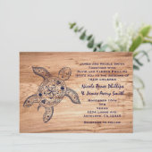 Faire-part de mariage Tortue Hawaïenne et Bois Cla (Debout devant)