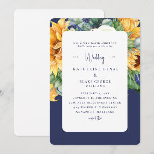 Faire-part de mariage toscan aux tournesols gras N