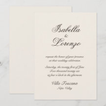 Faire-part de mariage toscan calligraphié romantiq