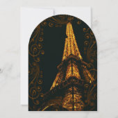 Faire-part de mariage tour Eiffel en or noir (Dos)