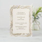 Faire-part de mariage tourbillon crème or (Debout devant)